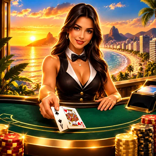 Blackjack ao vivo com dealer real distribuindo cartas em mesa de cassino