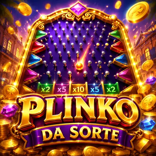 Plinko: bolinha caindo por uma pirâmide de pinos até uma casa com multiplicador